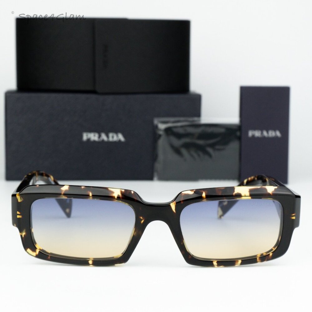NEW Prada PR27ZS 16O50E Black Tortoise Gradient Yellow Blue Square Sunglasses